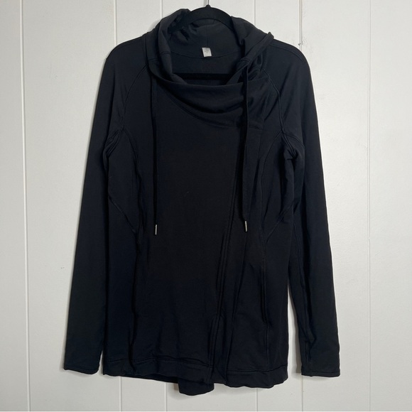 lululemon athletica Jackets & Blazers - Lululemon Coast Easy Wrap Modal French Terry Black Style W4AUGS Size 8